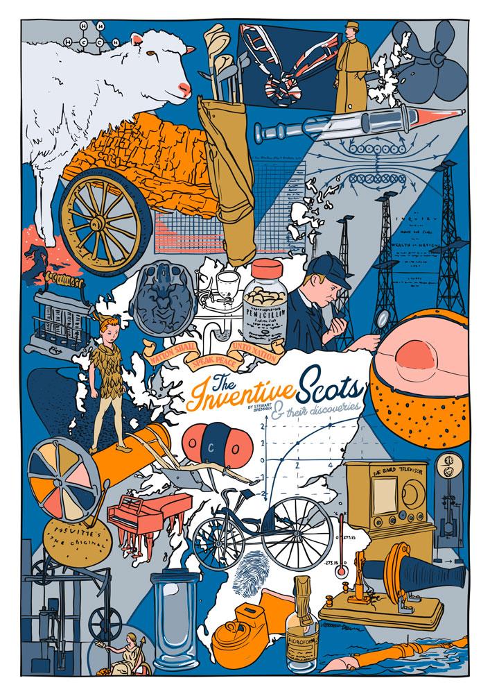 The Inventive Scots – poster - Indy Prints by Stewart Bremner