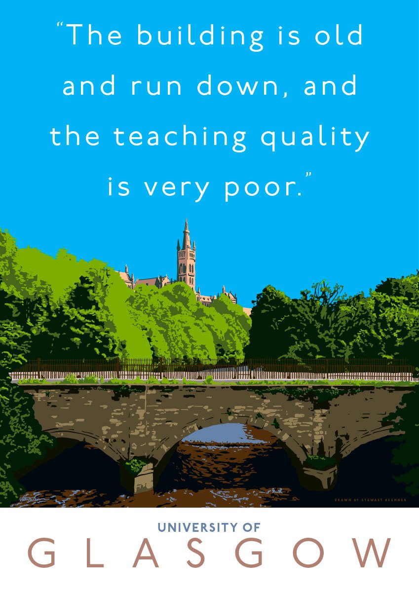 The University of Glasgow is run down – poster