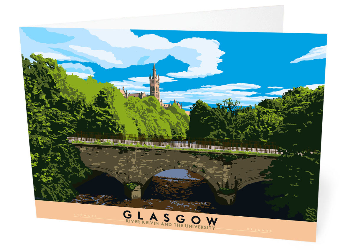 Glasgow: River Kelvin & the University – card - natural - Indy Prints by Stewart Bremner