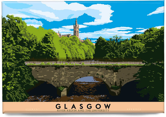 Glasgow: River Kelvin & the University – magnet - natural - Indy Prints by Stewart Bremner