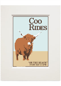 Coo rides – small mounted print - Indy Prints by Stewart Bremner