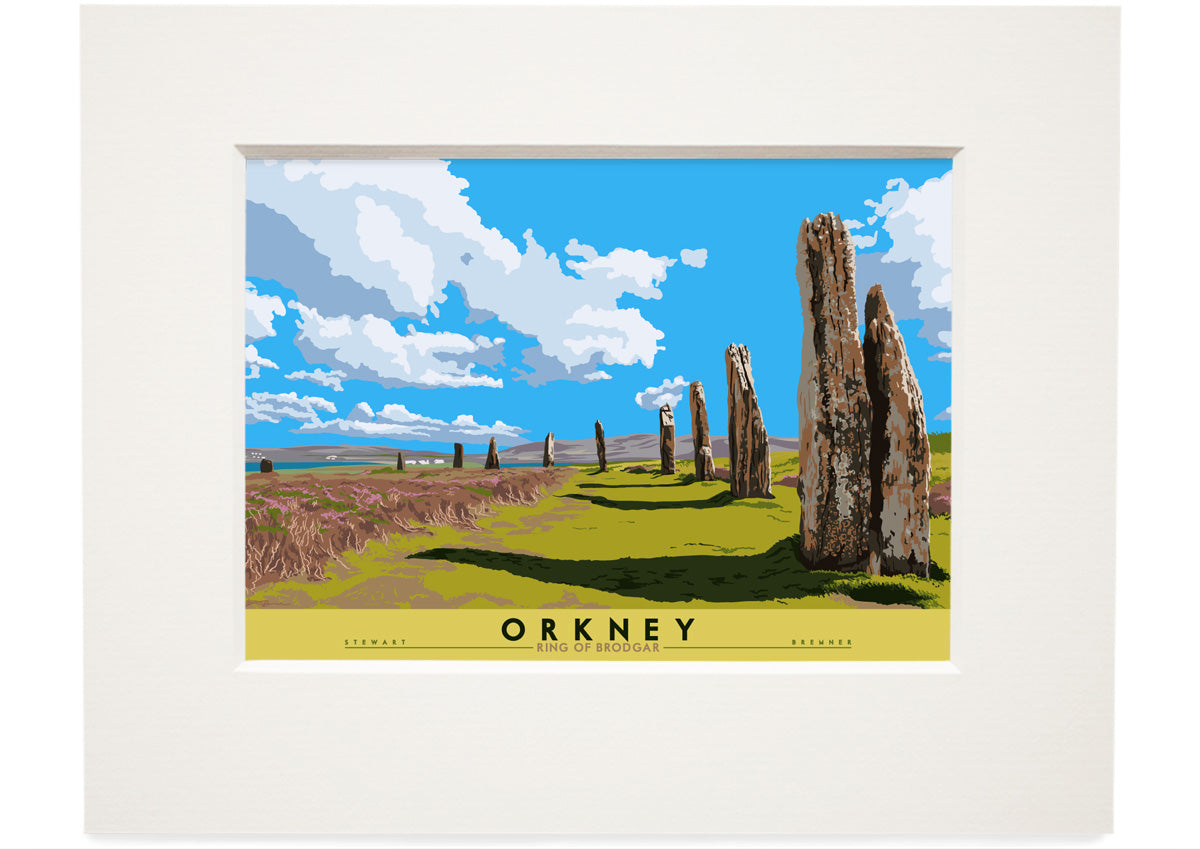 Orkney: Ring of Brodgar – small mounted print - natural - Indy Prints by Stewart Bremner
