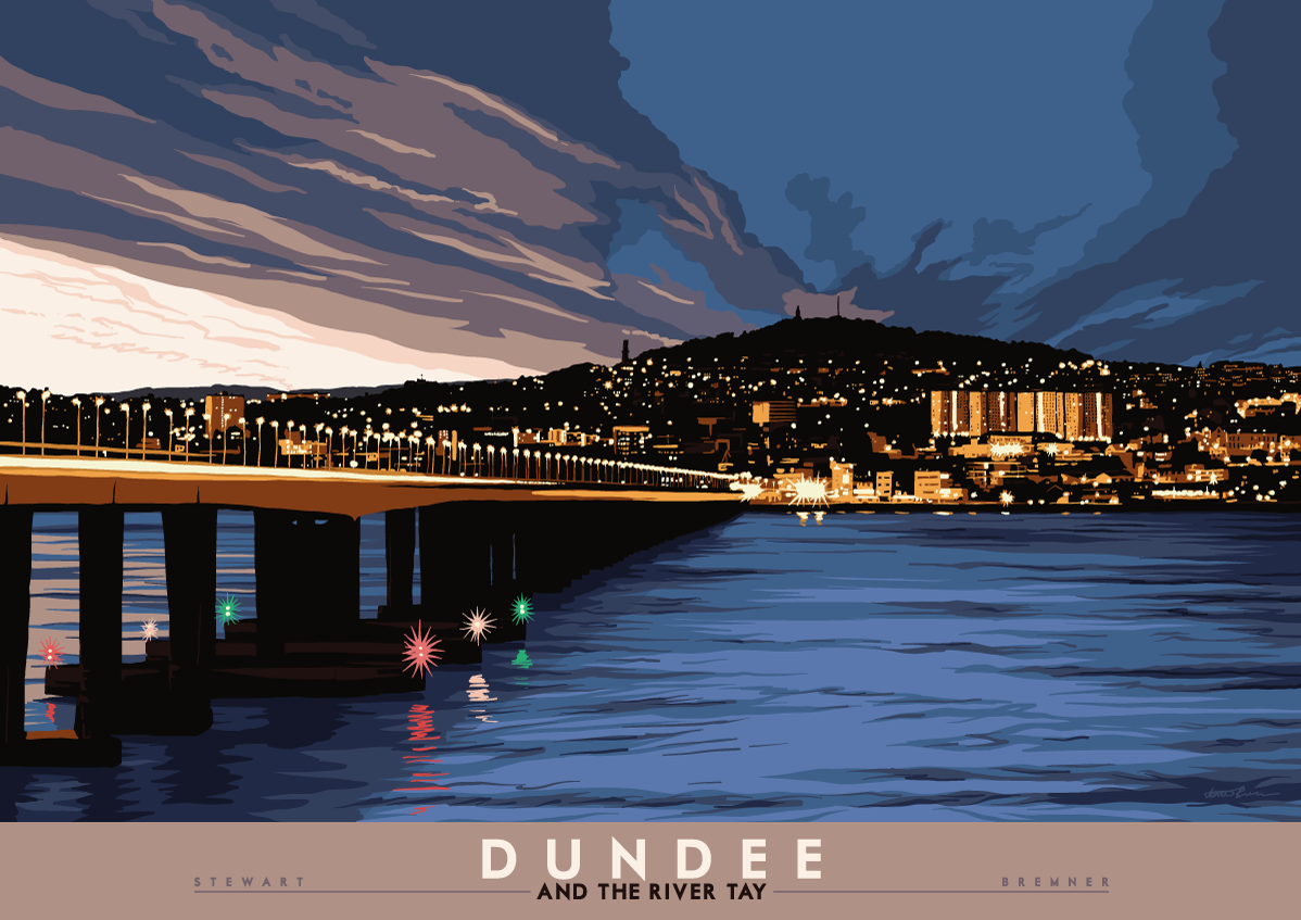 Dundee and the River Tay – poster - natural - Indy Prints by Stewart Bremner