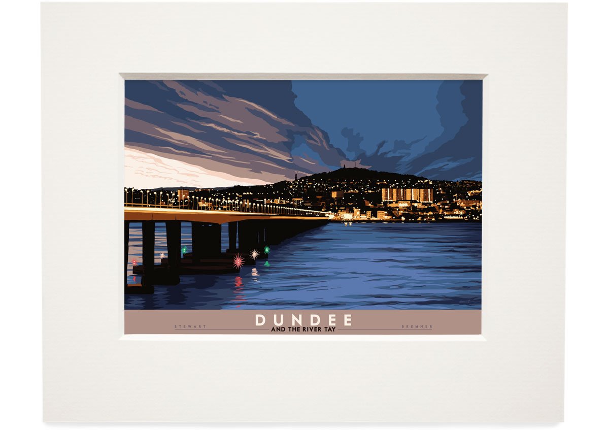 Dundee and the River Tay – small mounted print - natural - Indy Prints by Stewart Bremner