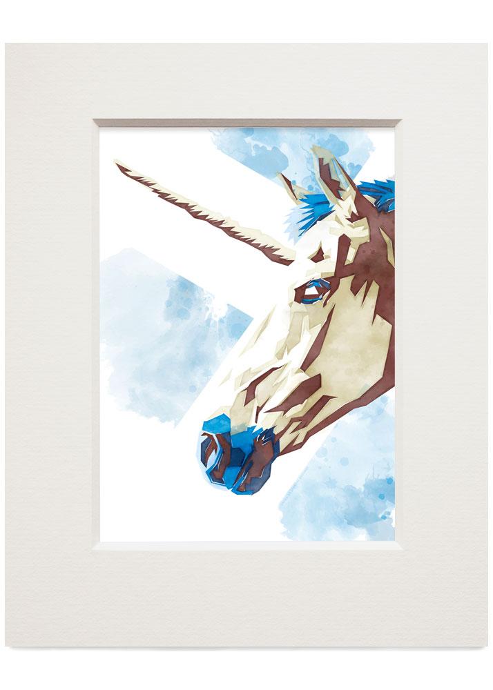 The Scottish unicorn – small mounted print - Indy Prints by Stewart Bremner