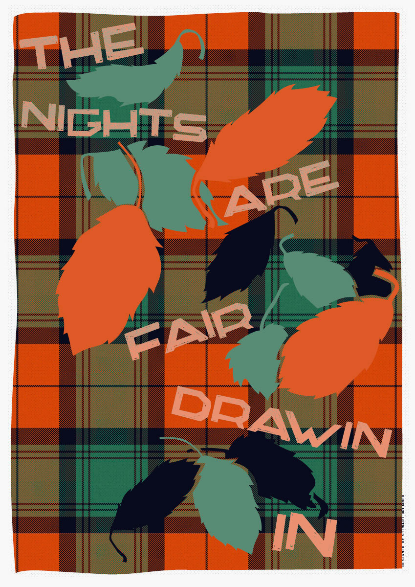 The nights are fair drawin in (on tartan) – giclée print - Indy Prints by Stewart Bremner
