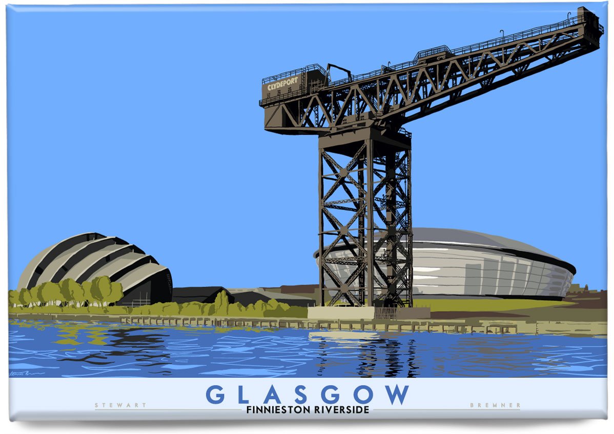 Glasgow: Finnieston riverside – magnet - natural - Indy Prints by Stewart Bremner