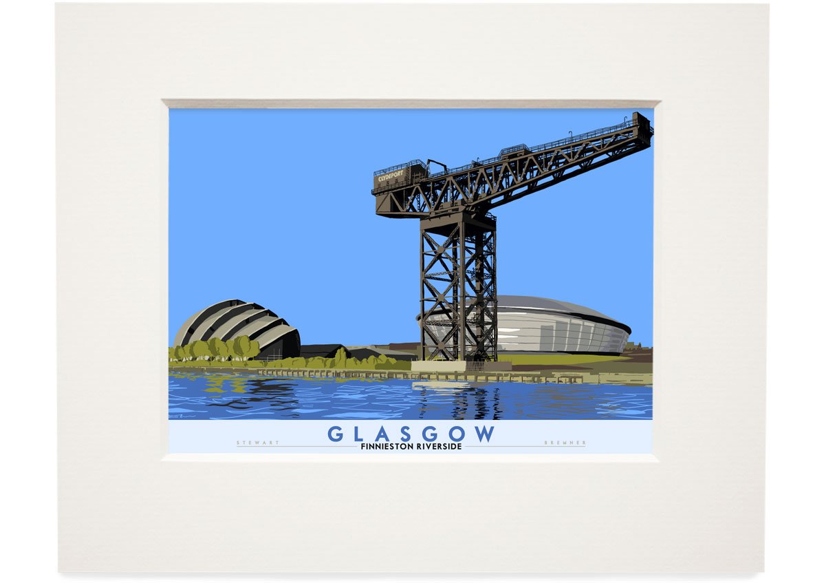 Glasgow: Finnieston riverside – small mounted print - natural - Indy Prints by Stewart Bremner