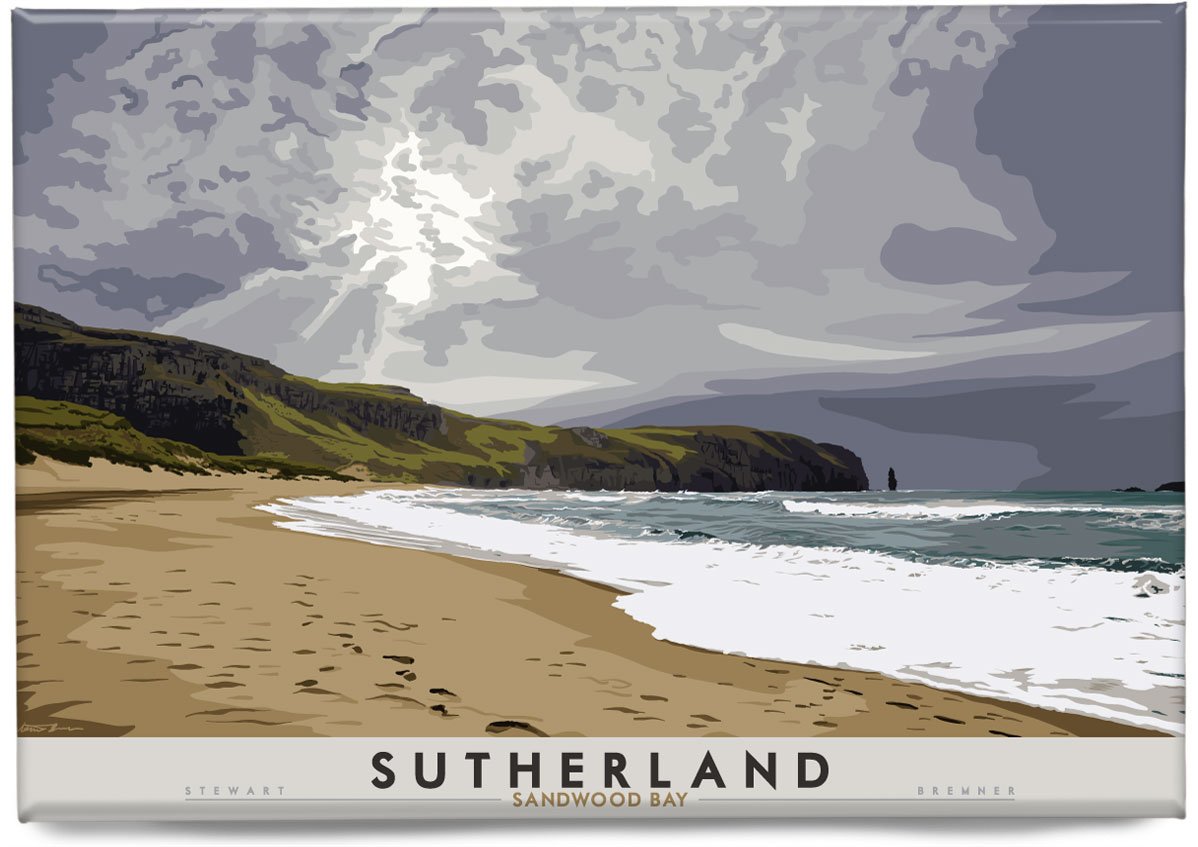 Sutherland: Sandwood Bay – magnet - natural - Indy Prints by Stewart Bremner