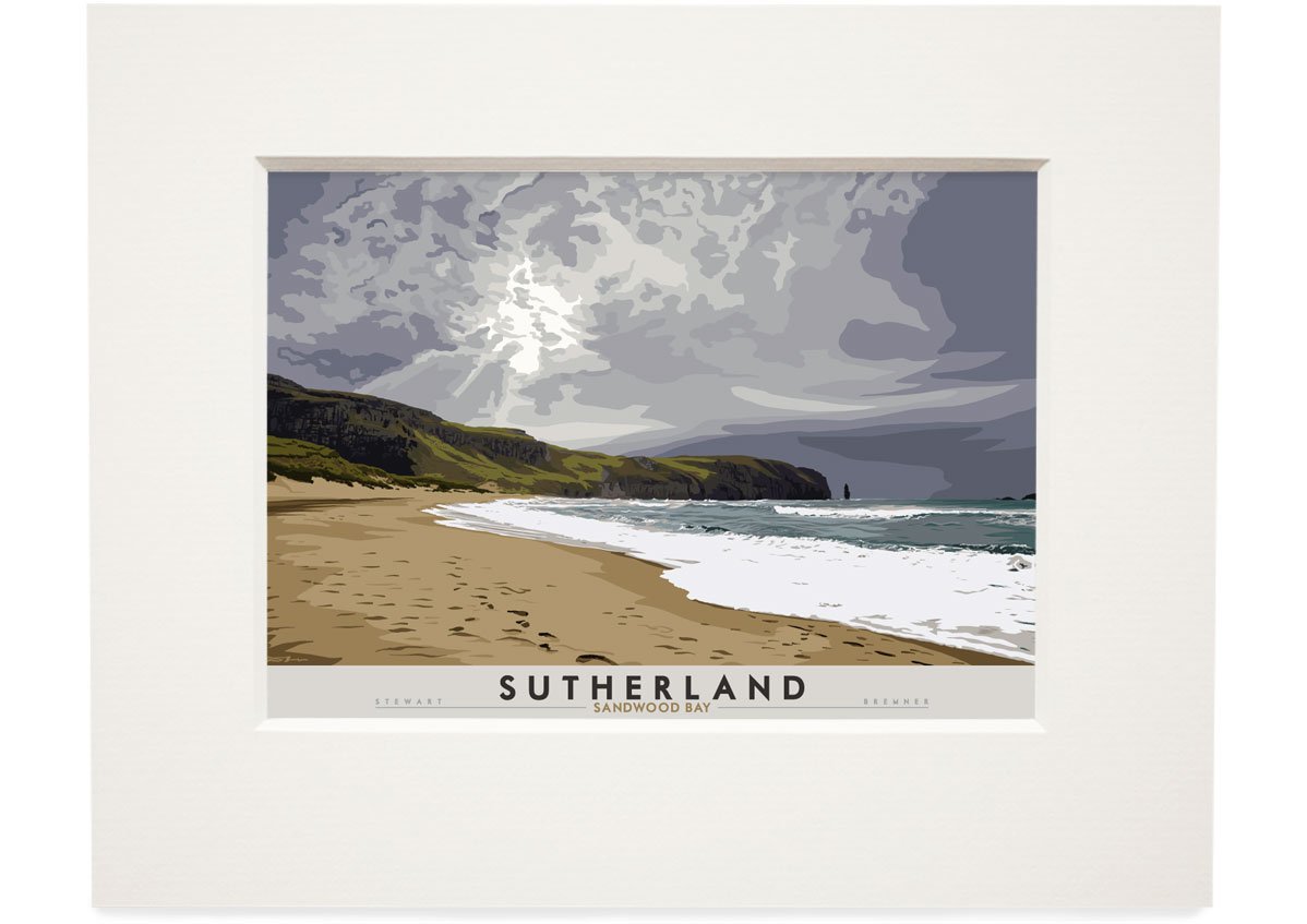 Sutherland: Sandwood Bay – small mounted print - natural - Indy Prints by Stewart Bremner