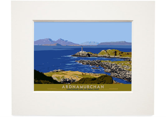 Ardnamurchan: Lighthouse and the Small Isles – small mounted print - natural - Indy Prints by Stewart Bremner