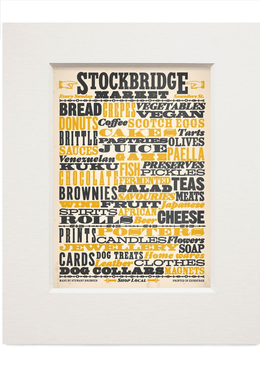 Stockbridge market – small mounted print - Indy Prints by Stewart Bremner