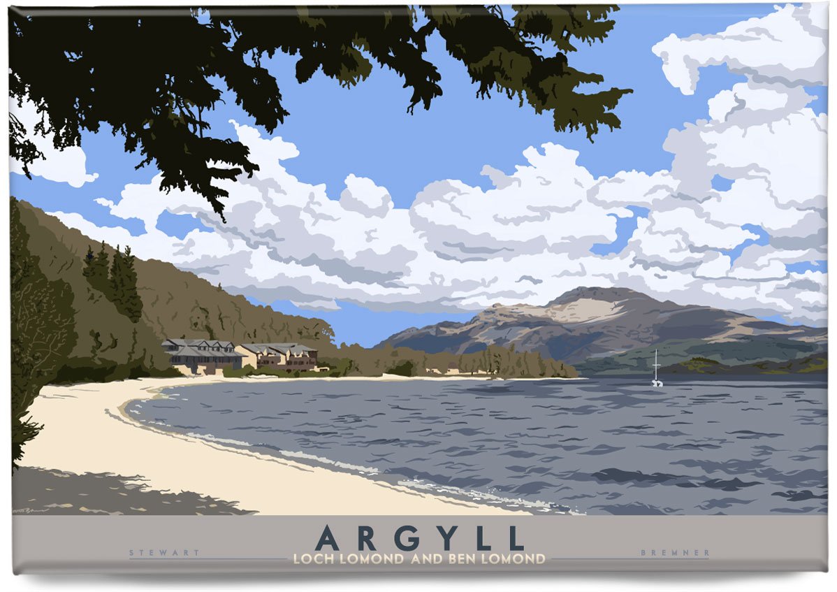 Argyll: Loch Lomond and Ben Lomond – magnet - natural - Indy Prints by Stewart Bremner