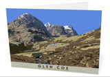 Glen Coe: the Three Sisters and the Old Road – card - natural - Indy Prints by Stewart Bremner