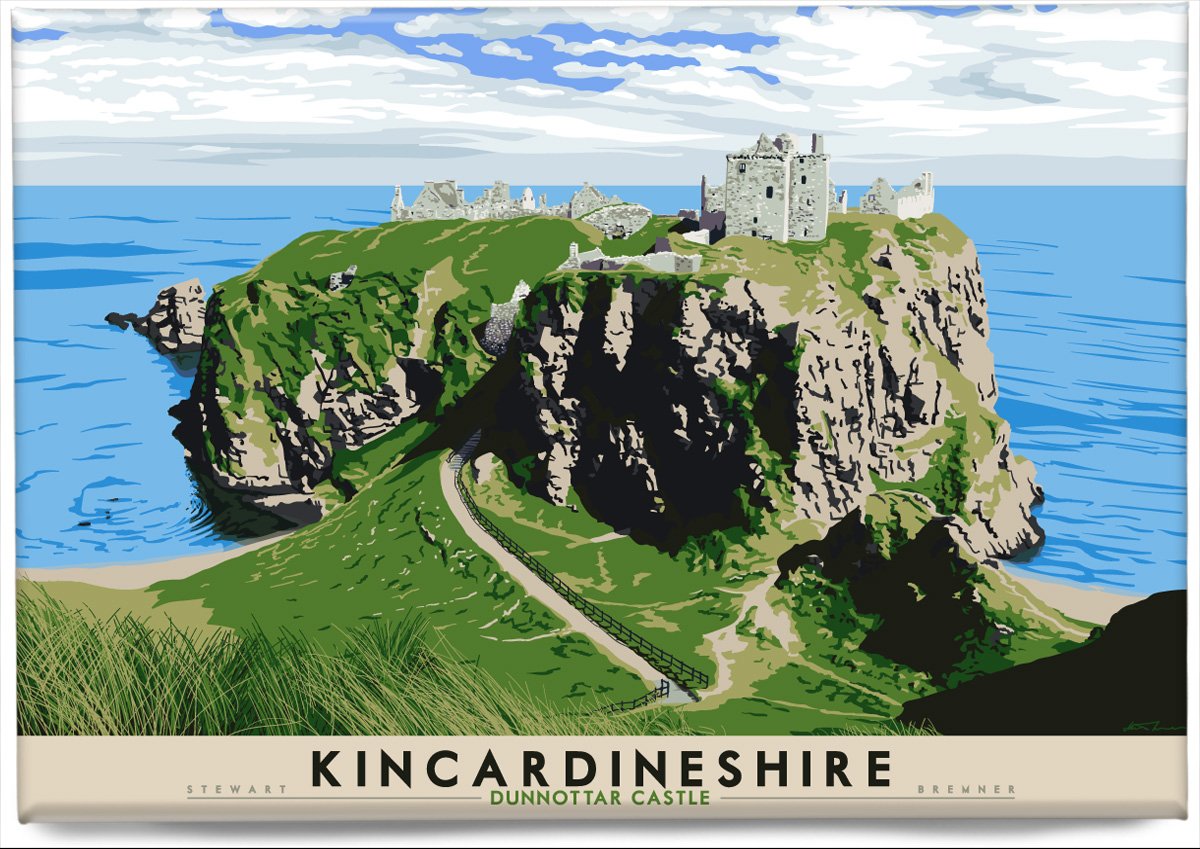 Kincardineshire: Dunnottar Castle – magnet - natural - Indy Prints by Stewart Bremner