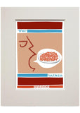 Yer talkin mince – small mounted print - red - Indy Prints by Stewart Bremner