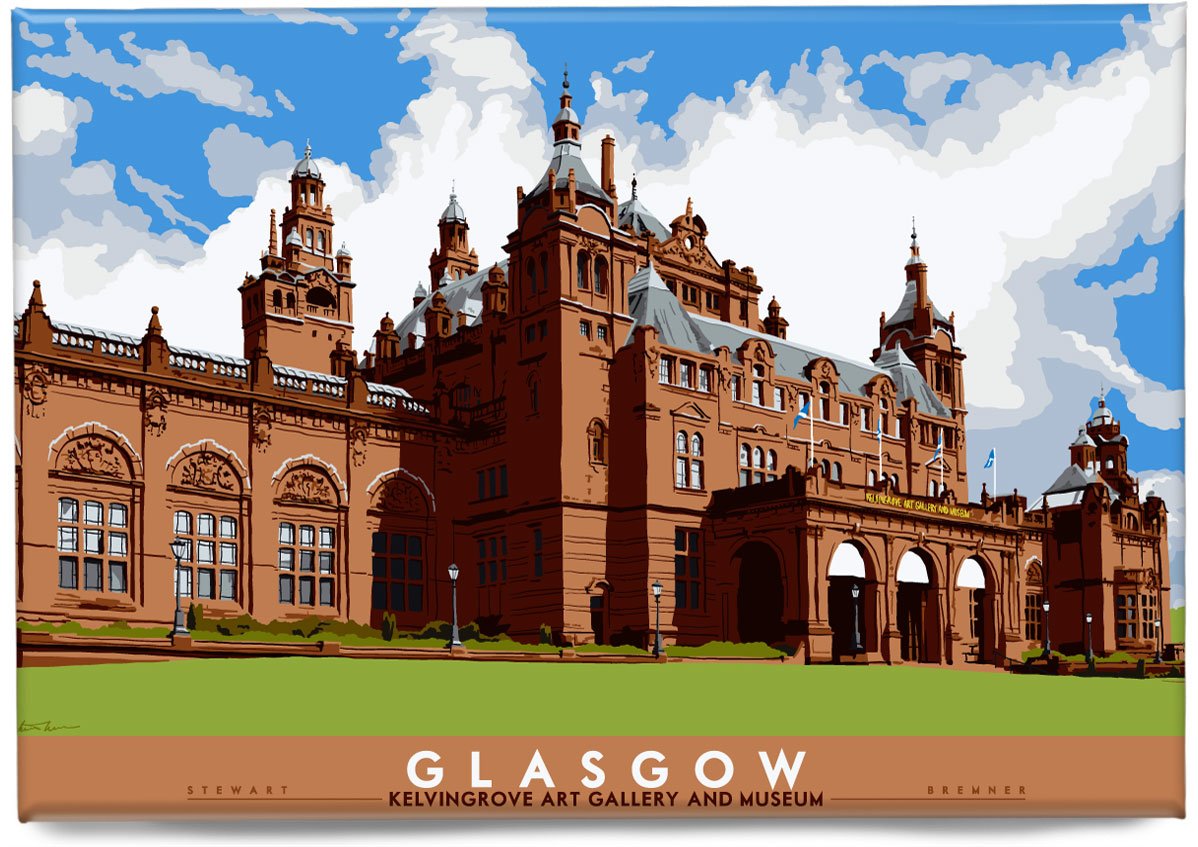 Glasgow: Kelvingrove Art Gallery and Museum – magnet - natural - Indy Prints by Stewart Bremner