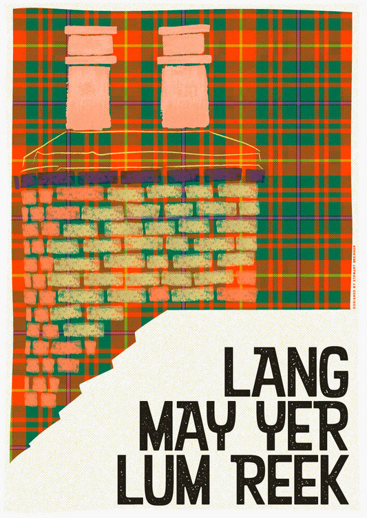 Lang may yer lum reek (on tartan) – giclée print – Indy Prints by Stewart Bremner