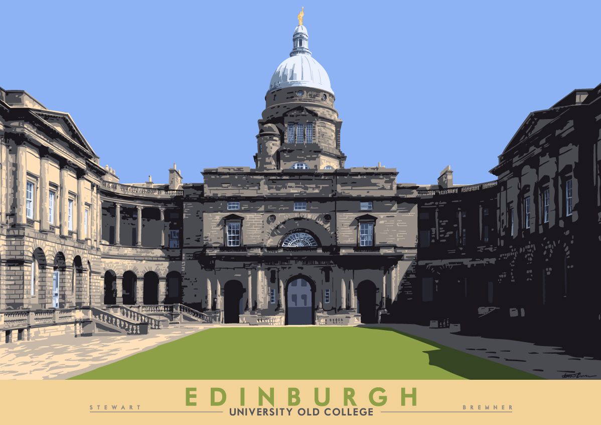 Edinburgh: University Old College – poster - natural - Indy Prints by Stewart Bremner
