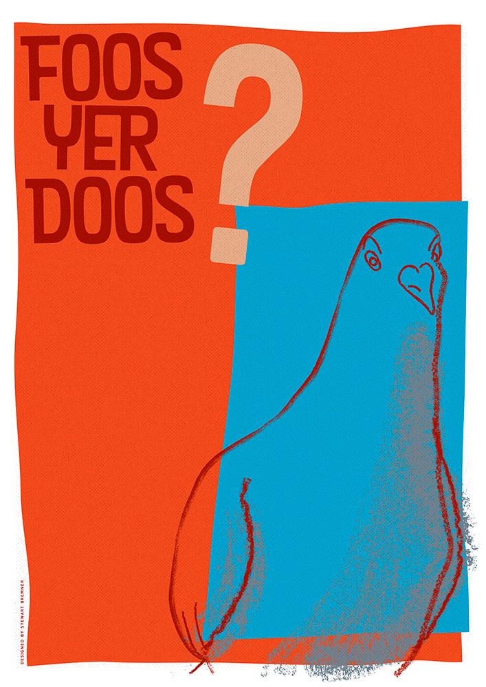Foos yer doos – poster - red - Indy Prints by Stewart Bremner