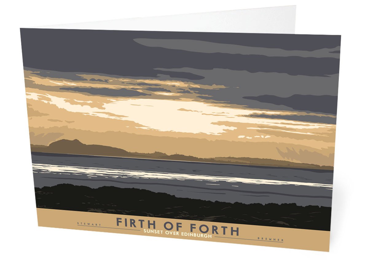 Firth of Forth: Sunset Over Edinburgh – card - natural - Indy Prints by Stewart Bremner