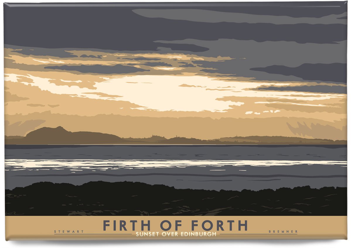 Firth of Forth: Sunset Over Edinburgh – magnet - natural - Indy Prints by Stewart Bremner