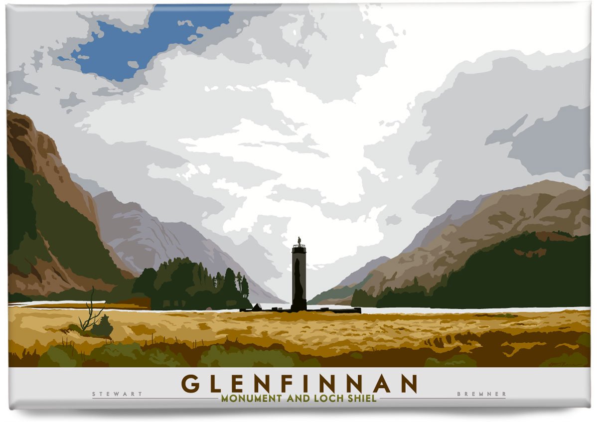 Glenfinnan: Monument and Loch Shiel – magnet - natural - Indy Prints by Stewart Bremner