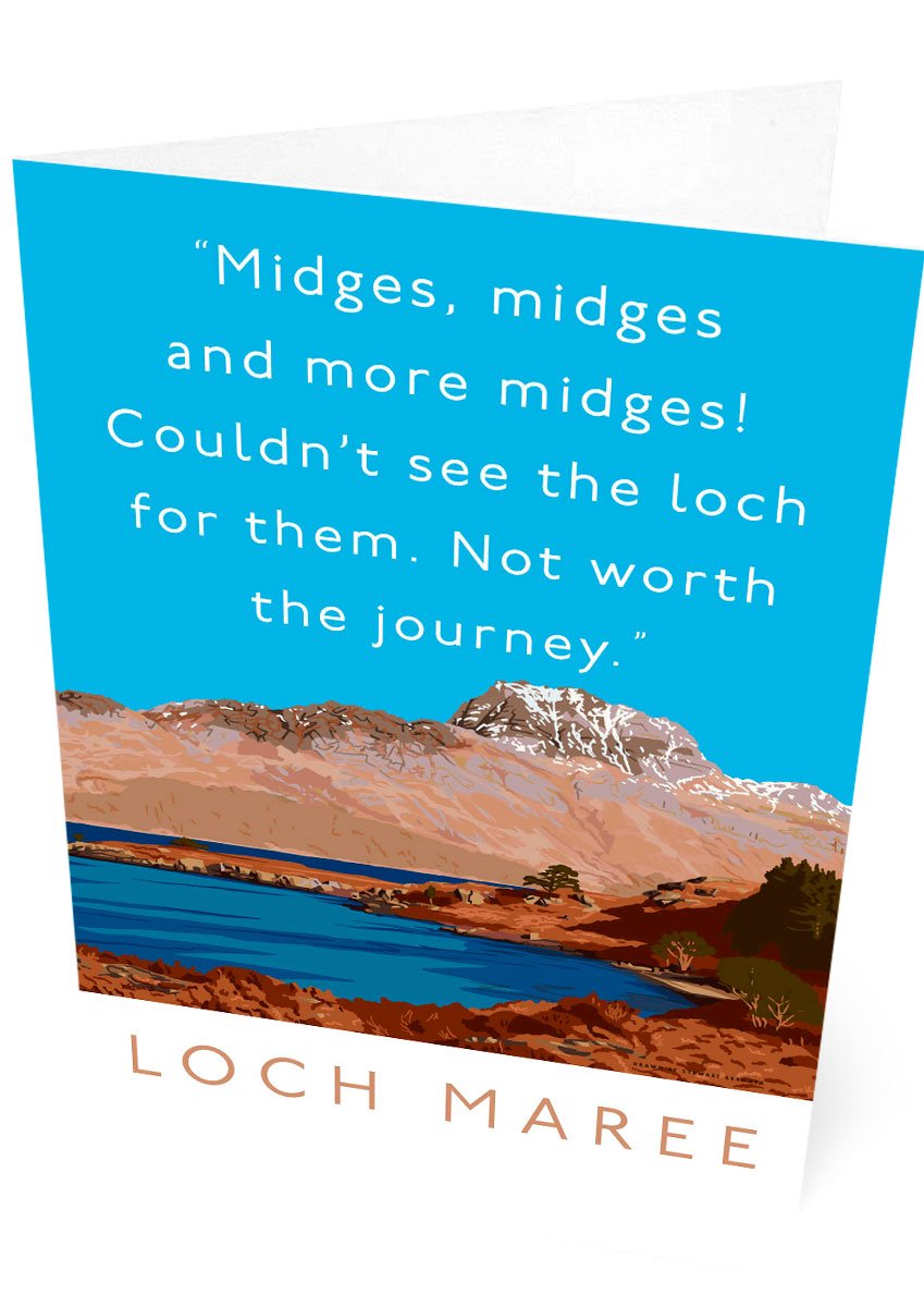 The many midges of Loch Maree – card