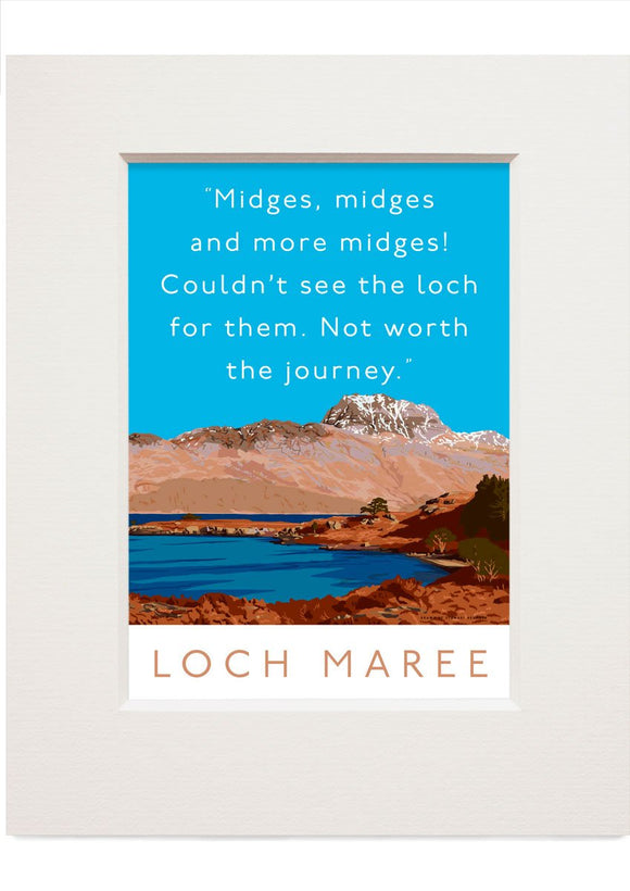 The many midges of Loch Maree – small mounted print