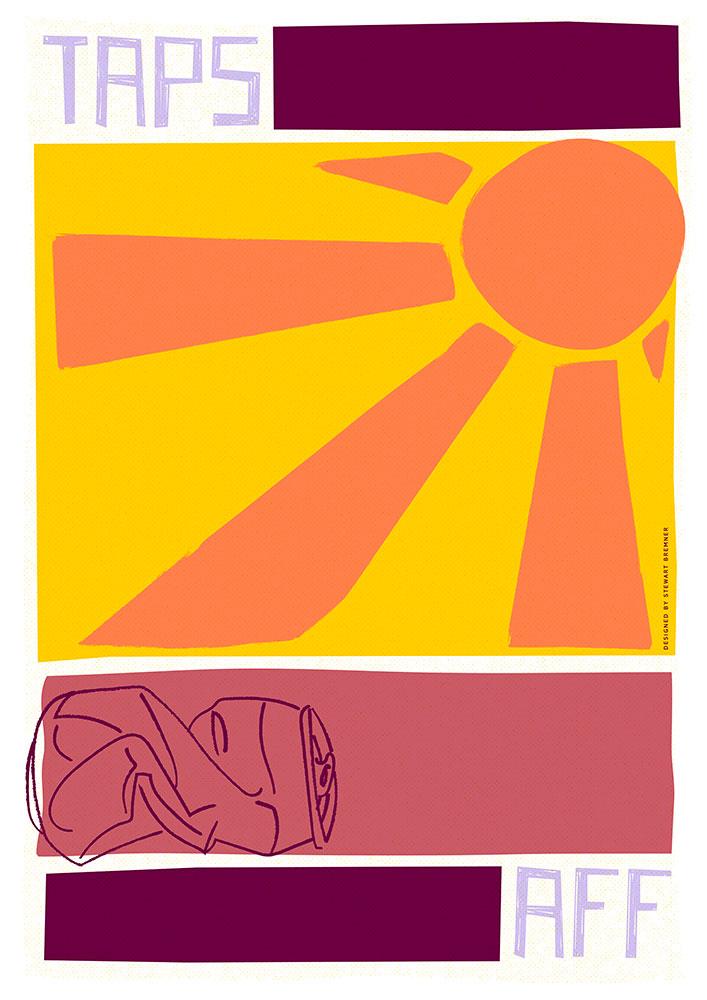 Taps aff – poster - yellow - Indy Prints by Stewart Bremner