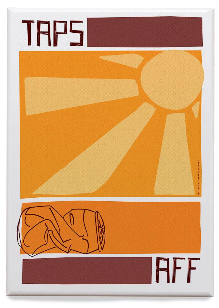 Taps aff – magnet - orange - Indy Prints by Stewart Bremner