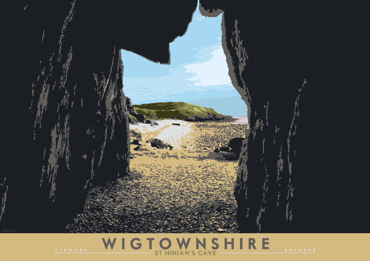 Wigtownshire: St Ninian’s Cave - natural - Indy Prints by Stewart Bremner