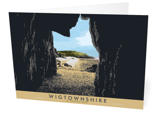 Wigtownshire: St Ninian’s Cave – card - natural - Indy Prints by Stewart Bremner