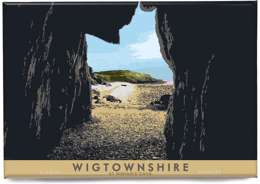 Wigtownshire: St Ninian’s Cave – magnet - natural - Indy Prints by Stewart Bremner