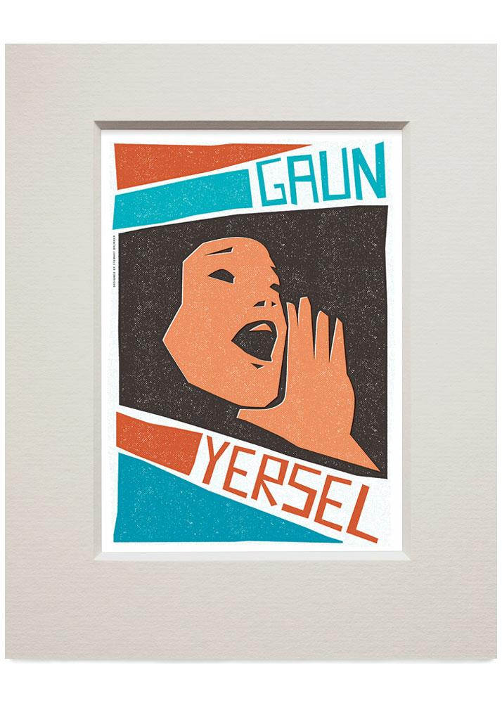 Gaun yersel – small mounted print - teal - Indy Prints by Stewart Bremner