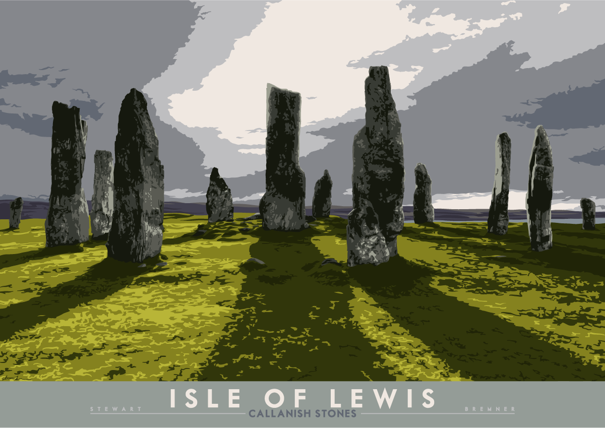 Isle of Lewis: Callanish Stones – poster - natural - Indy Prints by Stewart Bremner