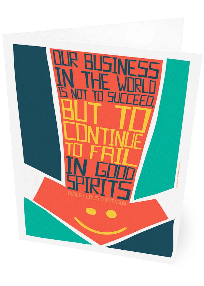 Our business in the world – card - red - Indy Prints by Stewart Bremner