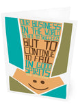 Our business in the world – card - beige - Indy Prints by Stewart Bremner
