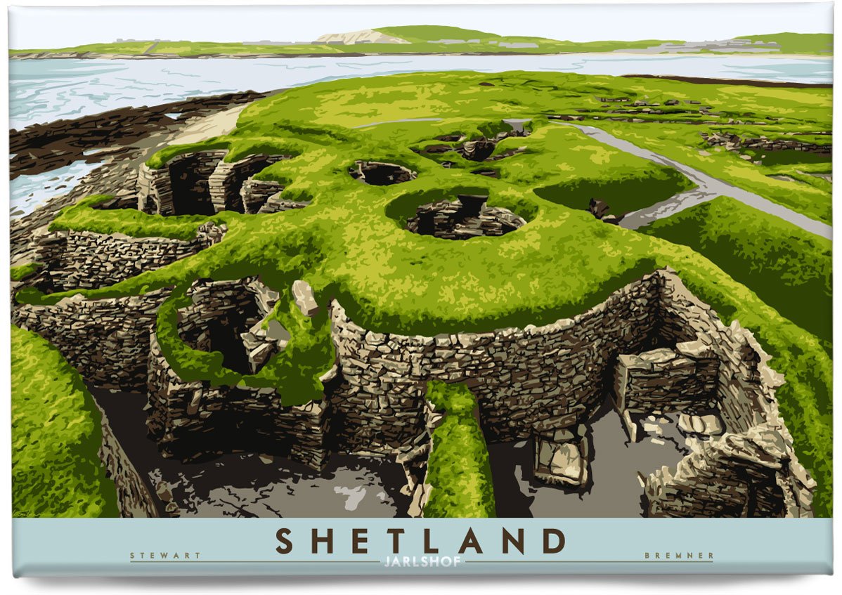 Shetland: Jarlshof – magnet - natural - Indy Prints by Stewart Bremner