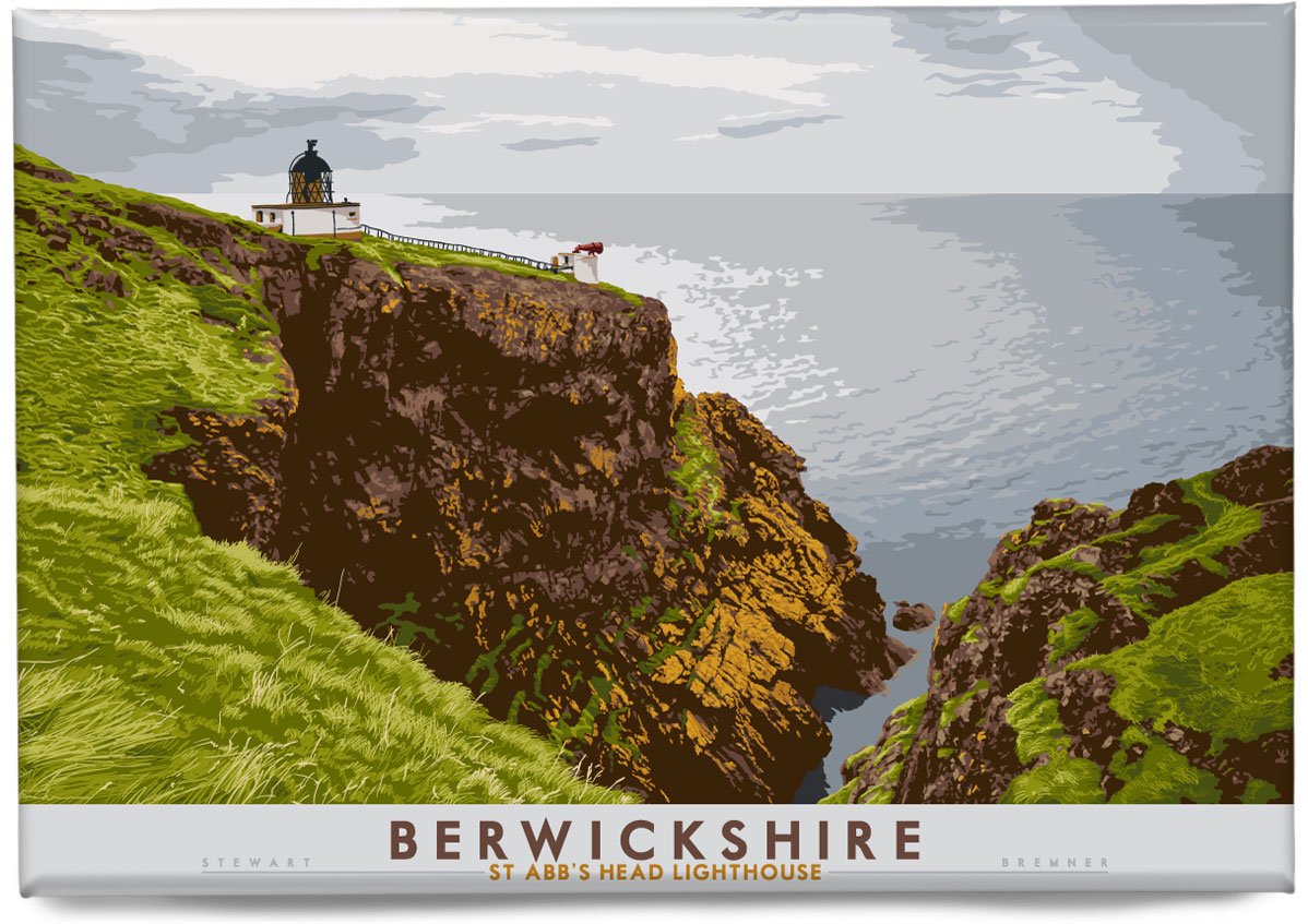 Berwickshire: St Abb’s Head Lighthouse – magnet - natural - Indy Prints by Stewart Bremner