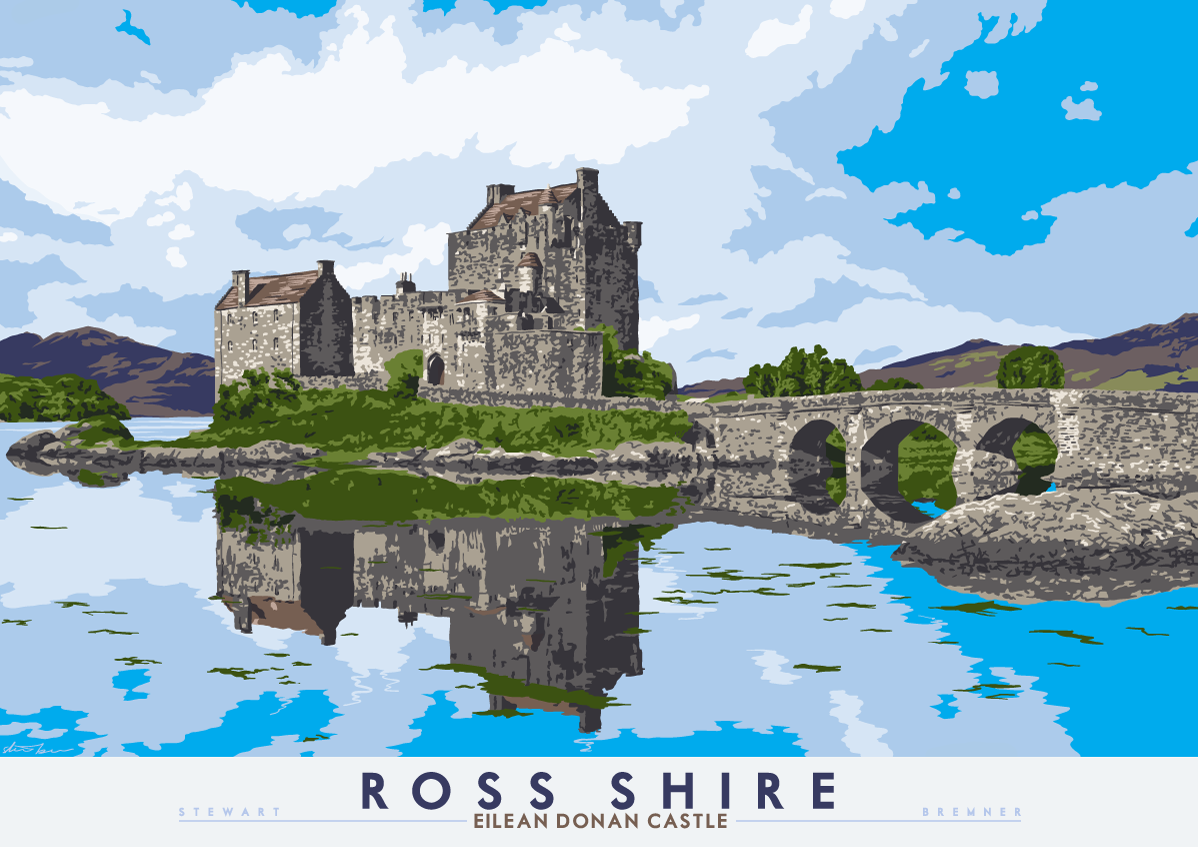 Ross-shire: Eilean Donan Castle – poster - natural - Indy Prints by Stewart Bremner