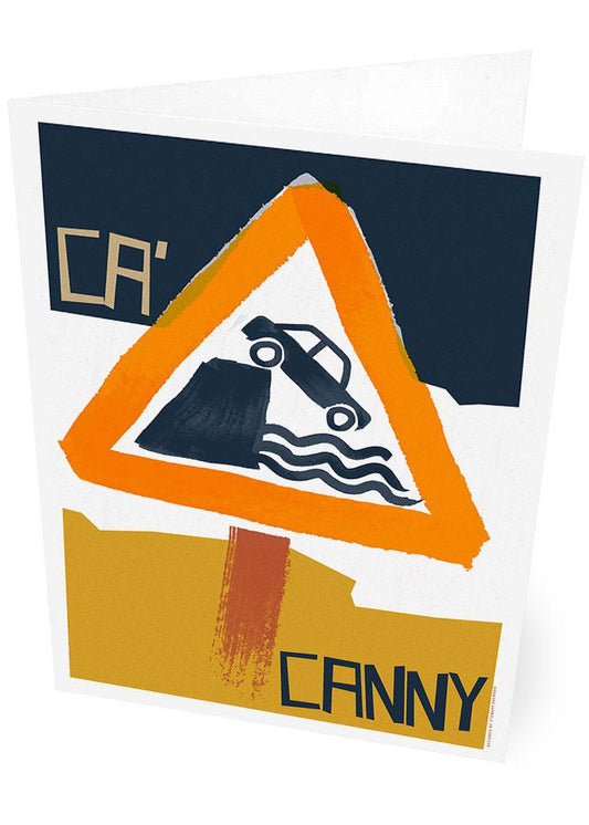 Ca' canny – card - tan - Indy Prints by Stewart Bremner