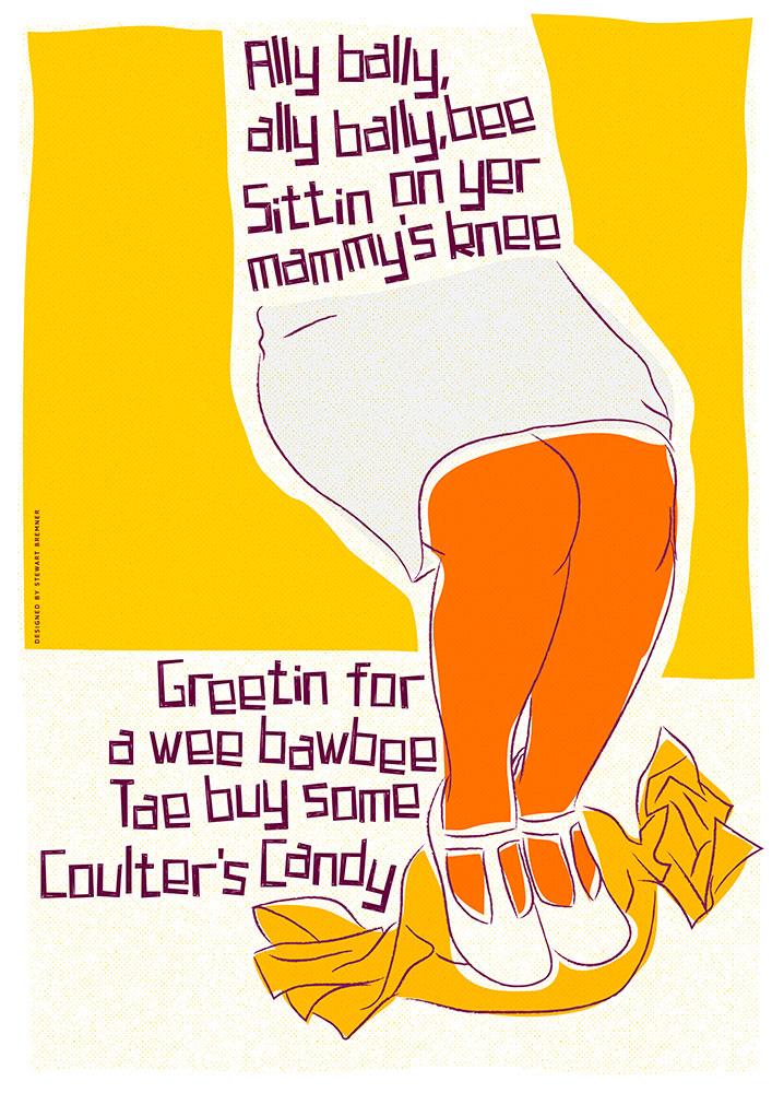 Ally bally bee – poster - yellow - Indy Prints by Stewart Bremner
