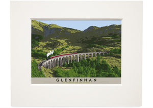 Glenfinnan: The Jacobite and The Viaduct – small mounted print