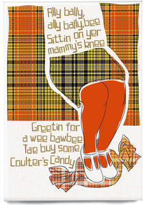 Ally bally bee (on tartan) – magnet – Indy Prints by Stewart Bremner