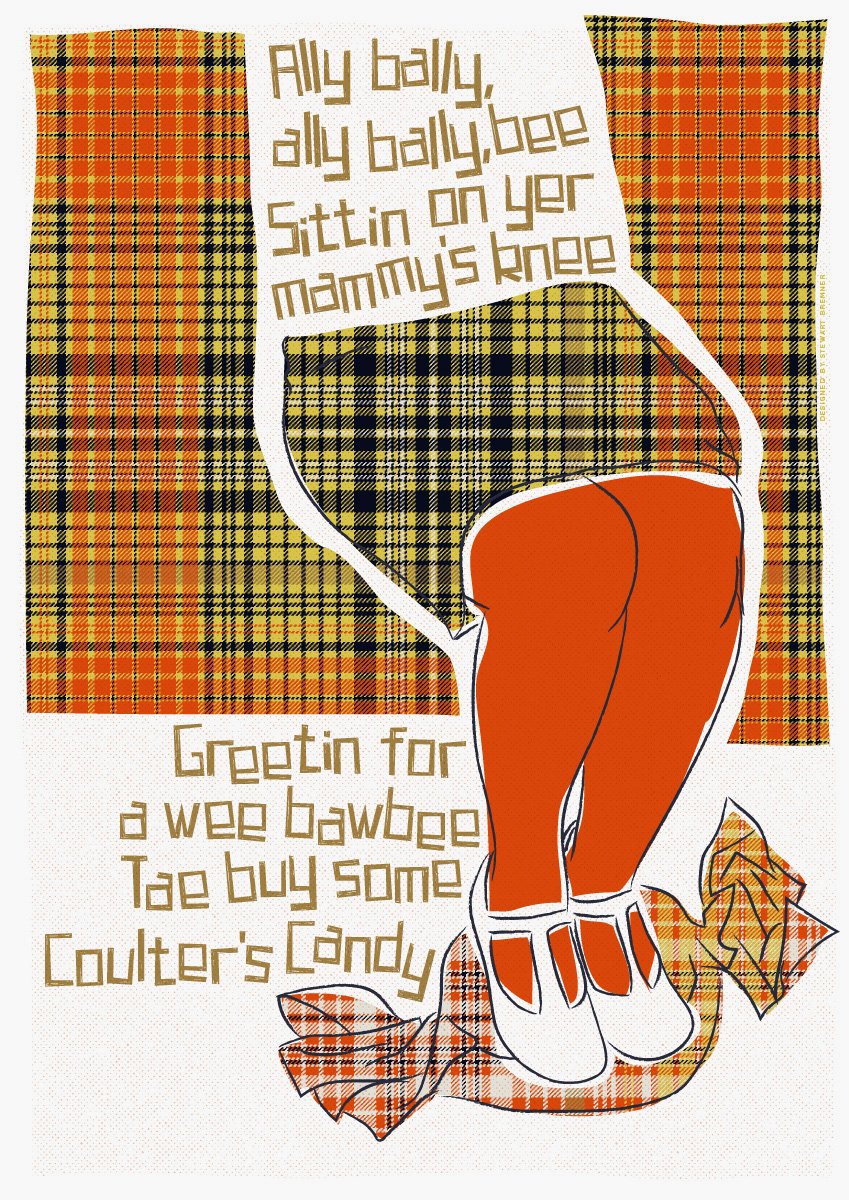 Ally bally bee (on tartan) – poster – Indy Prints by Stewart Bremner