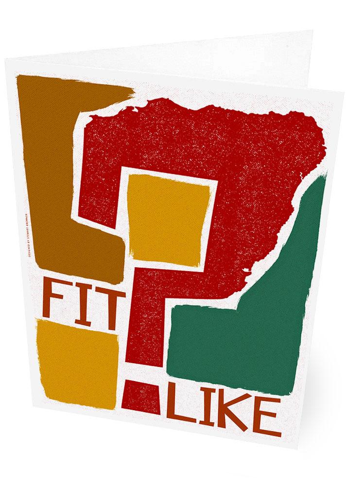 Fit like? – card - red - Indy Prints by Stewart Bremner