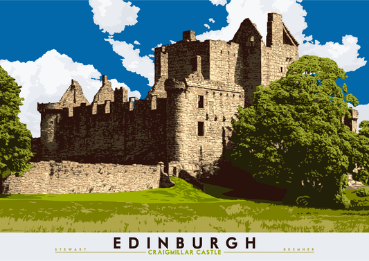 Edinburgh: Craigmillar Castle – giclée print - turquoise - Indy Prints by Stewart Bremner