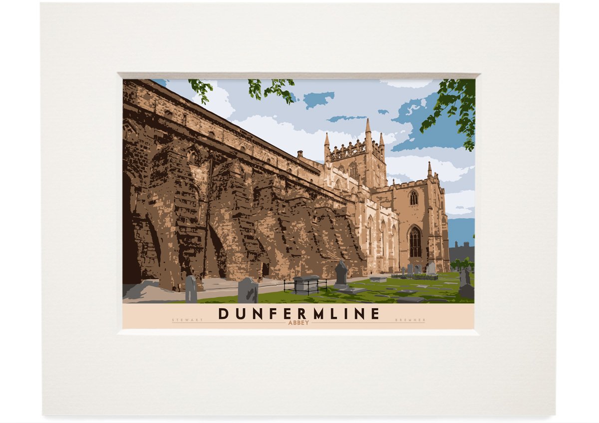 Dunfermline: Abbey – small mounted print - natural - Indy Prints by Stewart Bremner