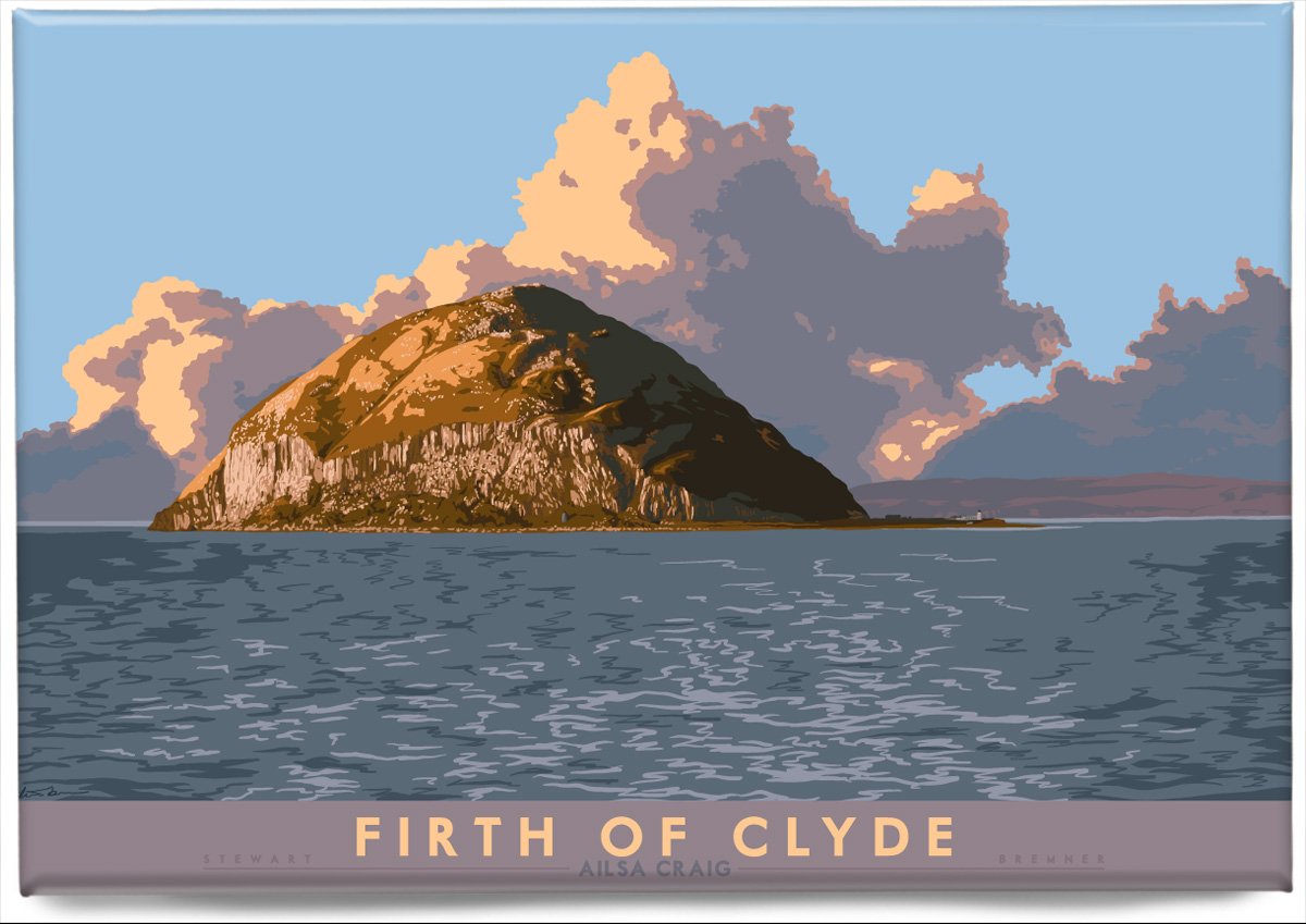 Firth of Clyde: Ailsa Craig – magnet - natural - Indy Prints by Stewart Bremner